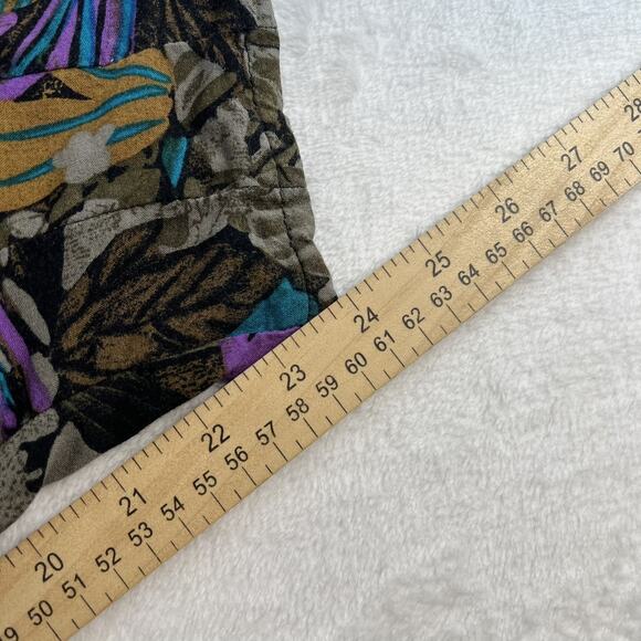 Vtg 90s Mr. K Large Petite LP Pants MC Hammer Floral Tapered Grunge Street Punk - Picture 13 of 15